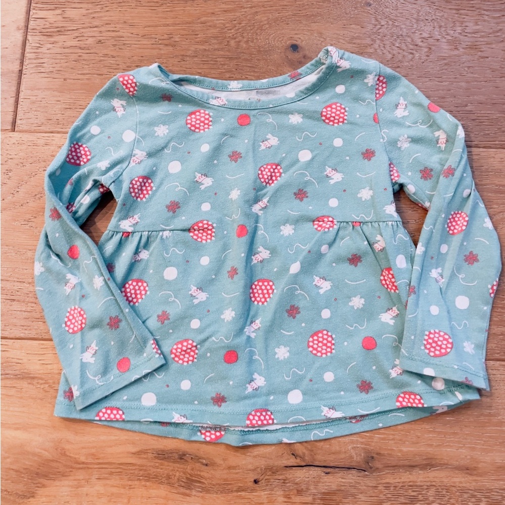 Peanut & Ellie Cute Teal Long Sleeve Shirt size 3T